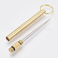 Tragbarer Taschen-Zahnstocher-Schlüsselanhänger aus Edelstahl 201&nbsp;KEYC-T007-02G