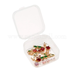 8 Stk. Messing Micro Pave klar Zirkonia Charms&nbsp;KK-LS0001-38