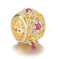 Messing Mikro ebnen Zirkonia European Beads&nbsp;ZIRC-K028-03G-FF