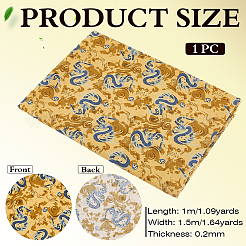 Baumwollfaserstoff mit Drachenmuster im japanischen Stil&nbsp;DIY-WH0591-417B