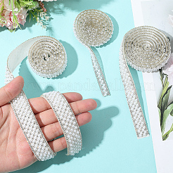 3 Yards 3 Stile selbstklebende ABS-Imitationsperle mit Strass-Hotfix-Strass&nbsp;DIY-CY0001-88