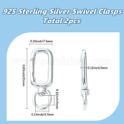2 Stück: 925 Drehverschlüsse aus Sterlingsilber&nbsp;STER-SC0001-54B