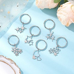6 porte-clés en acier inoxydable 201&nbsp;KEYC-JKC01184