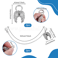 4 chaîne de câble en aluminium de style 2 et clips de boucle de chaussure en alliage&nbsp;HJEW-PH02118