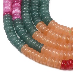 Teñidos naturales blancas abalorios de jade hebras&nbsp;G-H333-02G