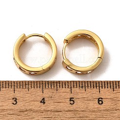 Herz-Creolen mit rosafarbenen Zirkonia-Steinen&nbsp;EJEW-H093-13G