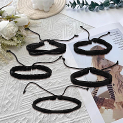 1 Beutel mit verschiedenen verstellbaren Armbändern aus geflochtenem PU-Leder in unterschiedlichen Stilen für Damen und Herren&nbsp;BJEW-CL0001-47C