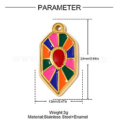 304 Edelstahl-Emaille-Anhänger&nbsp;STAS-OY008-57G