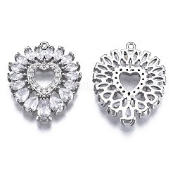 Pendentifs en laiton zircon cubique transparent&nbsp;ZIRC-S069-032P