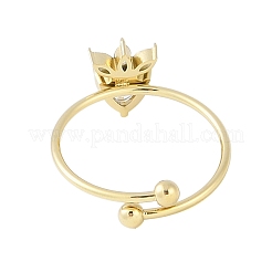 Offene Manschettenringe aus 304er Edelstahl mit Mikropflaster und klaren Zirkonia für Damen&nbsp;RJEW-Z045-04G-03