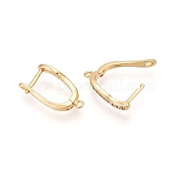 Accesorio para pendientes de aro con circonita cúbica micropavé de latón&nbsp;KK-N261-37G