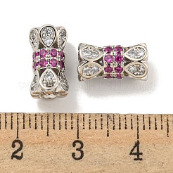 Micro pavé di perline di zirconi viola con placcatura in ottone&nbsp;KK-L215-310A-P02