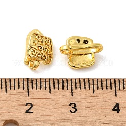 Fermoir à crochet trapézoïdal en laiton plaqué à crémaillère&nbsp;KK-F866-02
