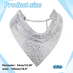 2 collana bavaglino con motivo a triangolo in alluminio scintillante per donna&nbsp;NJEW-HY0002-20