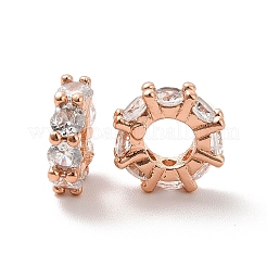 Rack-Plattierung Messing Micro Pave Kubisch Zirkonia European Beads&nbsp;KK-C010-64