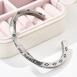 Wikinger-Wort „Always in My Heart“ 304 Edelstahl-Emaille-Manschettenarmreifen für Frauen&nbsp;BJEW-Z092-10P