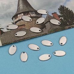 Anlaufgeschützte 201 Edelstahl-Stanz-Leeranhänger&nbsp;STAS-H037-1