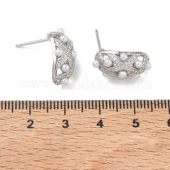 Aretes de latón con micro pavé de circonio cúbico para mujer&nbsp;EJEW-A168-20P