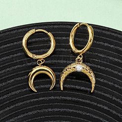 5 pieza de pendientes de aro de acero inoxidable 304&nbsp;EJEW-G447-02G
