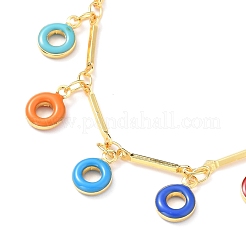 Cavigliere con ciambella smaltata in ottone&nbsp;AJEW-AN00344-01