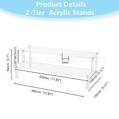 2-stöckiges Acryl-Organizer-Display-Riser-Rack&nbsp;ODIS-WH0070-11B-02