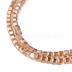 Chapelets de perles en verre transparent électrolytique&nbsp;EGLA-N002-28-F05