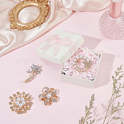 Épingles à revers en alliage de strass en forme de fleur pour vêtements&nbsp;JEWB-ME0001-30