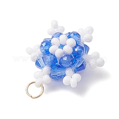 Pendentifs flocon de neige en perles de verre&nbsp;PALLOY-MZ00815-04