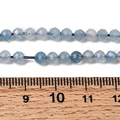 Natürliche Aquamarin Perlen Stränge&nbsp;G-F509-10-4mm