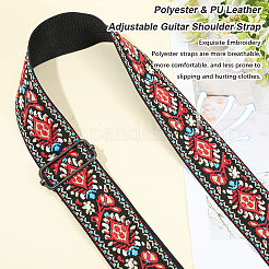 Verstellbarer Gitarren-Schultergurt aus Polyester und PU-Leder&nbsp;AJEW-CL0004-75B