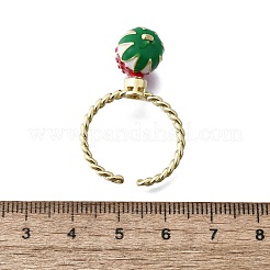 Offene Manschettenringe aus Messing und Emaille für Damen&nbsp;RJEW-F179-08G-02