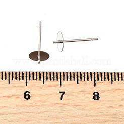 Componenti per orecchini a bottone in acciaio inossidabile 304&nbsp;STAS-D370-02P-03