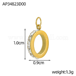 Pendentifs en acier inoxydable 304 micro pavés de zircones cubiques transparentes&nbsp;STAS-OY005-95G