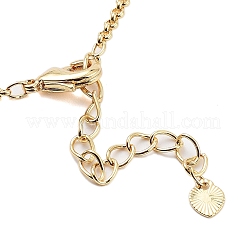 Gestellplattierte Messing-Pavé-Halsketten mit flachen&nbsp;NJEW-B109-01G-03