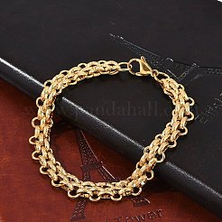 Bracelets à chaîne en acier inoxydable 304 pour femmes et hommes&nbsp;BJEW-F488-35G