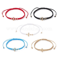 Braccialetti di perline intrecciate con perline di ottone&nbsp;BJEW-JB12817