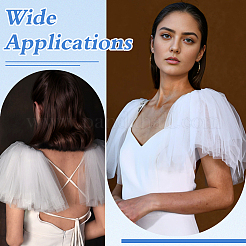 Scialle da sposa in garza di poliestere&nbsp;AJEW-WH0077-151