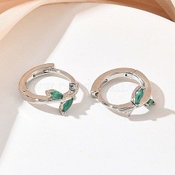 Damen-Creolen mit Mikropavé aus Messing mit Zirkonia&nbsp;EJEW-A167-12P