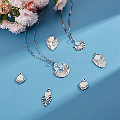 12 pz 6 stili 304 impostazioni cabochon pendente in acciaio inossidabile&nbsp;STAS-UN0042-14