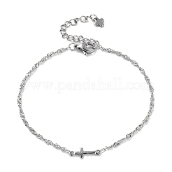 Bracciali a maglie incrociate in acciaio inossidabile 304&nbsp;BJEW-JB11699-02