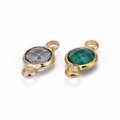 Connettori tondi piatti in vetro placcato oro&nbsp;KK-L094-02