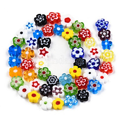 Millefiori a mano fili di perline di vetro&nbsp;LAMP-N029-017B-08