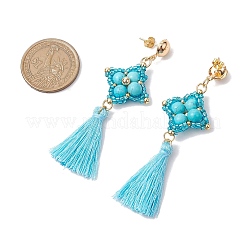 Aretes de turquesa sintética&nbsp;EJEW-MZ00282-04