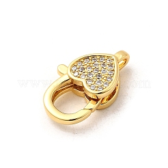 Laiton micro pavé zircon cubique clair fermoir pince de homard&nbsp;LS-KK-A266-24F-G