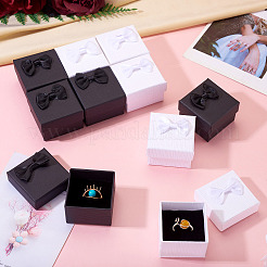 12 Stück 2 Farben quadratische Aufbewahrungsboxen für Ringe aus Kartonpapier&nbsp;CON-TA0001-23