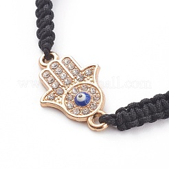 Bracciali di perline intrecciati con fili di nylon regolabili&nbsp;BJEW-JB06076-01