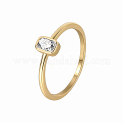 Schlichte Fingerringe aus Messing mit Zirkonia für Damen&nbsp;FS-WGDD3D9-01