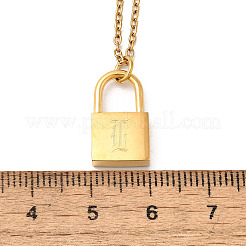 Collane con ciondolo a catena rolo in acciaio inossidabile 304&nbsp;NJEW-S444-01G-12
