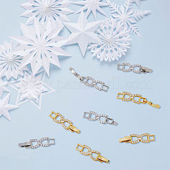 10 pz. 2 colori fiocco in ottone placcato con zirconi cubici trasparenti per cinturini per orologi&nbsp;ZIRC-DC0001-09