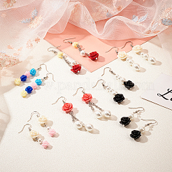 Kits de fabrication de boucles d'oreilles pendantes à fleurs DIY&nbsp;DIY-SC0001-36
